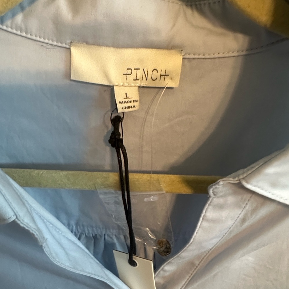 Pinch Light Blue Button-Front Collared Blouse NWT - image 2